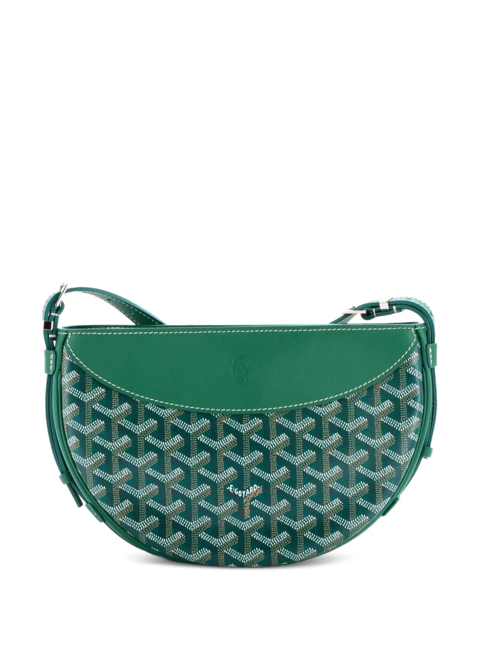 Goyard Pre-Owned Borsa a spalla Hirondelle in tela cerata e pelle - Verde