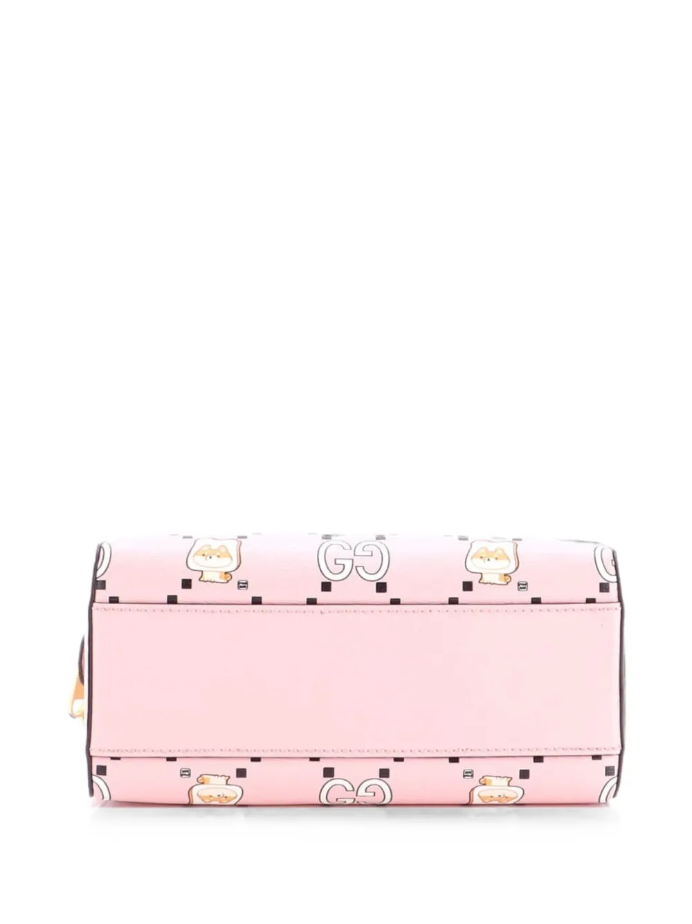  Gucci Pre-owned Ophidia Convertible Boston Top Handle Bag Kawaii Printed Leather Mini Handbag - Rose 