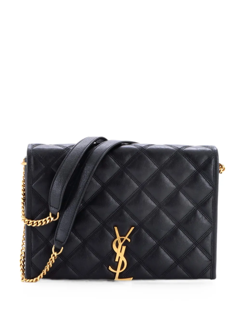 Saint Laurent Pre-Owned Borsa a spalla Becky mini in pelle trapuntata - Nero