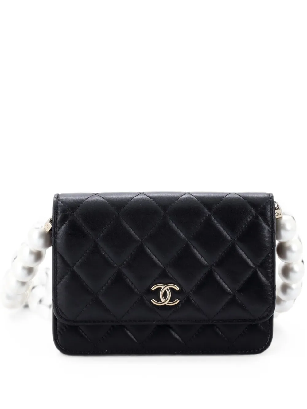 CHANEL Pre-Owned Borsa a tracolla CC in pelle di vitello trapuntata - Nero