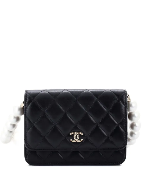 CHANEL Pre-Owned パールストラップ ココマーク ウォレットオン 