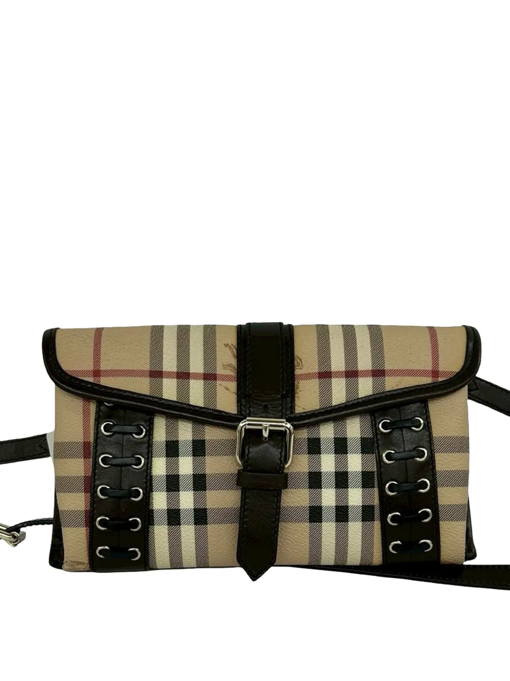 Burberry Pre-Owned Borsa a tracolla Haymarket Check in tela cerata 2000-2017 - Toni neutri