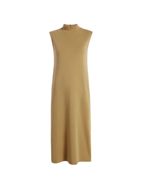 Another Tomorrow Luxe Seamed mock-neck midi dress