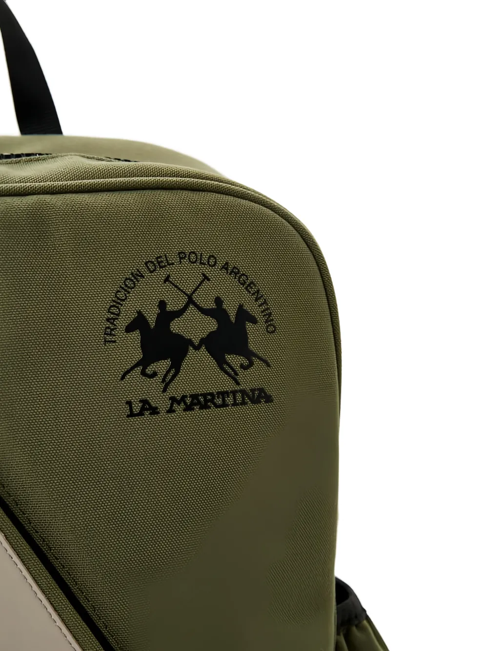 La Martina logoprint rugzak met contrasterende streep Groen