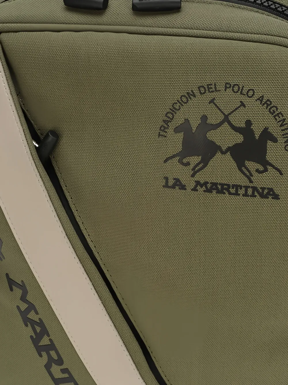 La Martina logoprint rugzak met contrasterende streep Groen