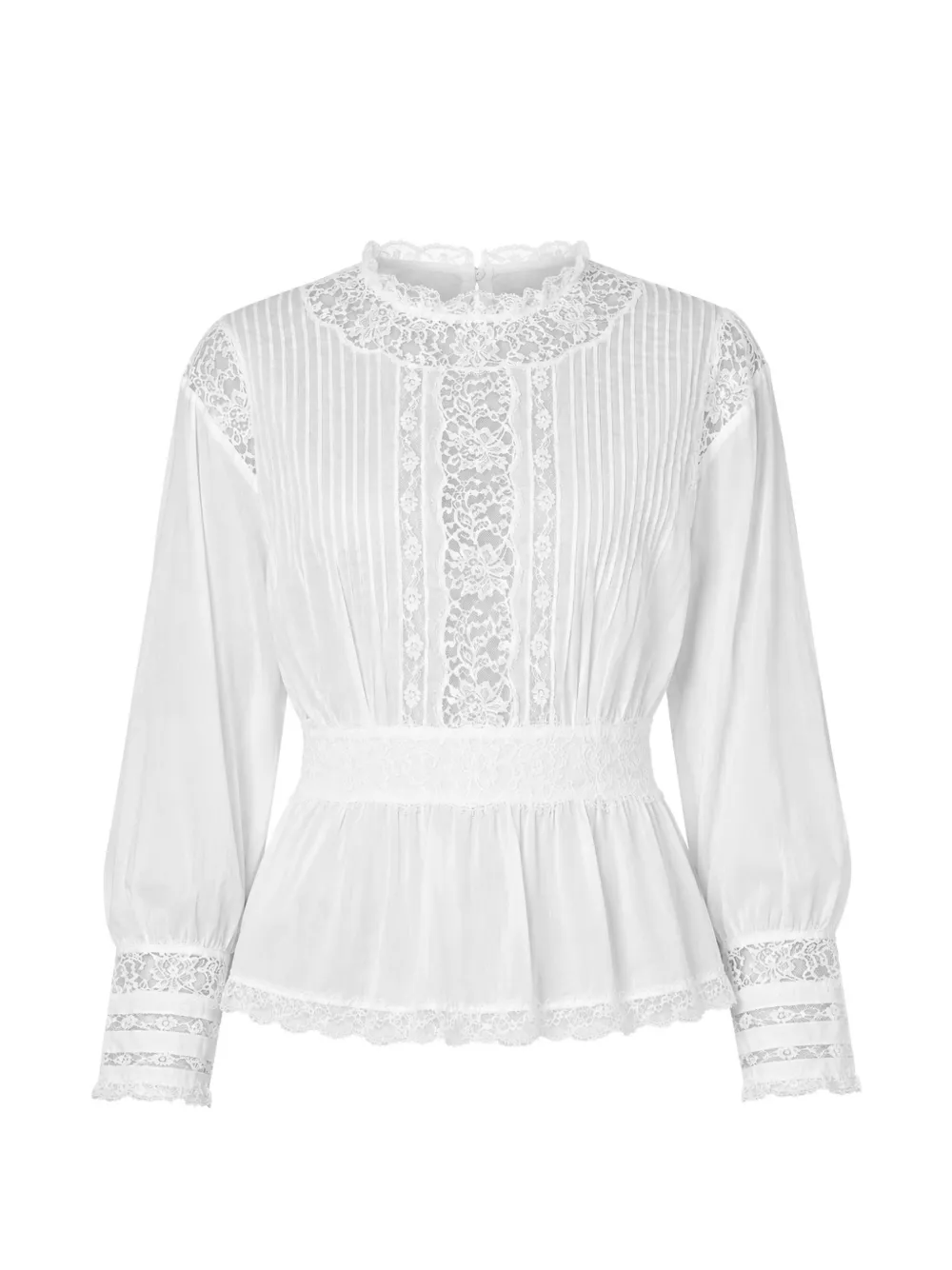 Dolce & Gabbana Blusa con rifinitura in pizzo - Bianco