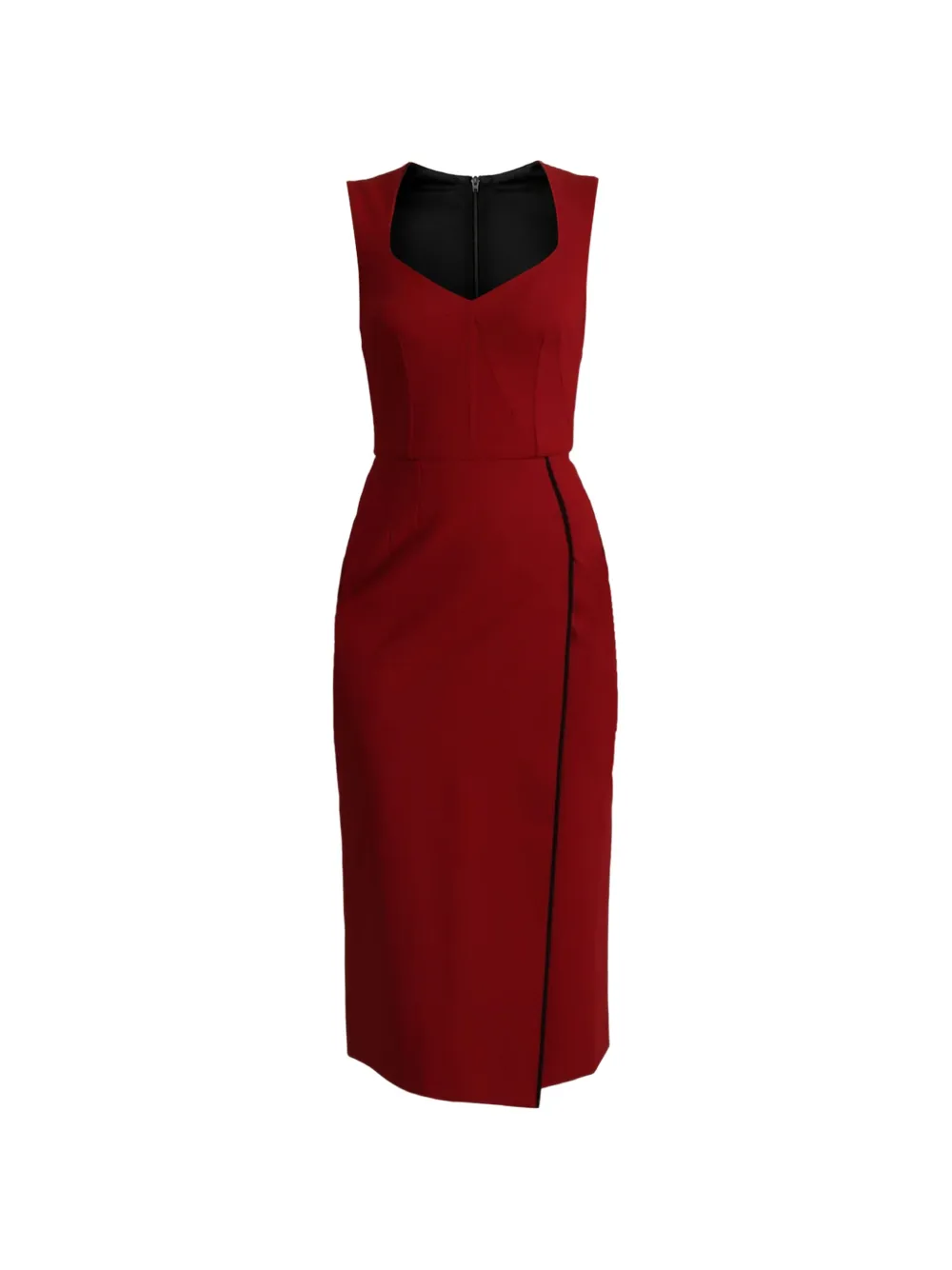 Dolce & Gabbana Abito midi con profili - Rosso