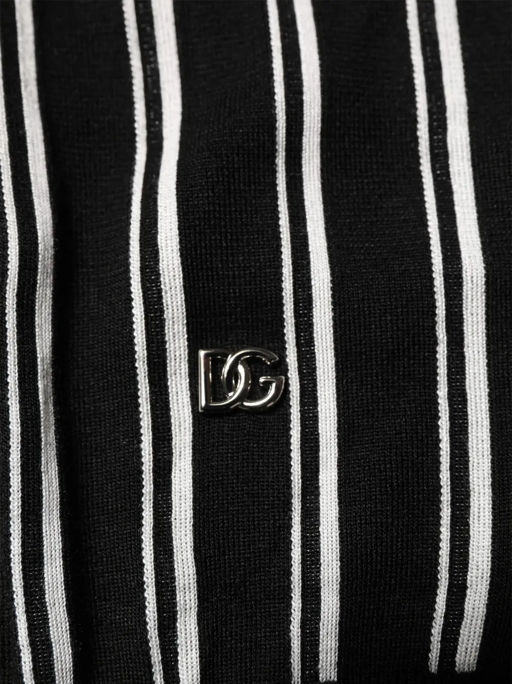 Dolce & Gabbana Gestreept T-shirt met V-hals Zwart