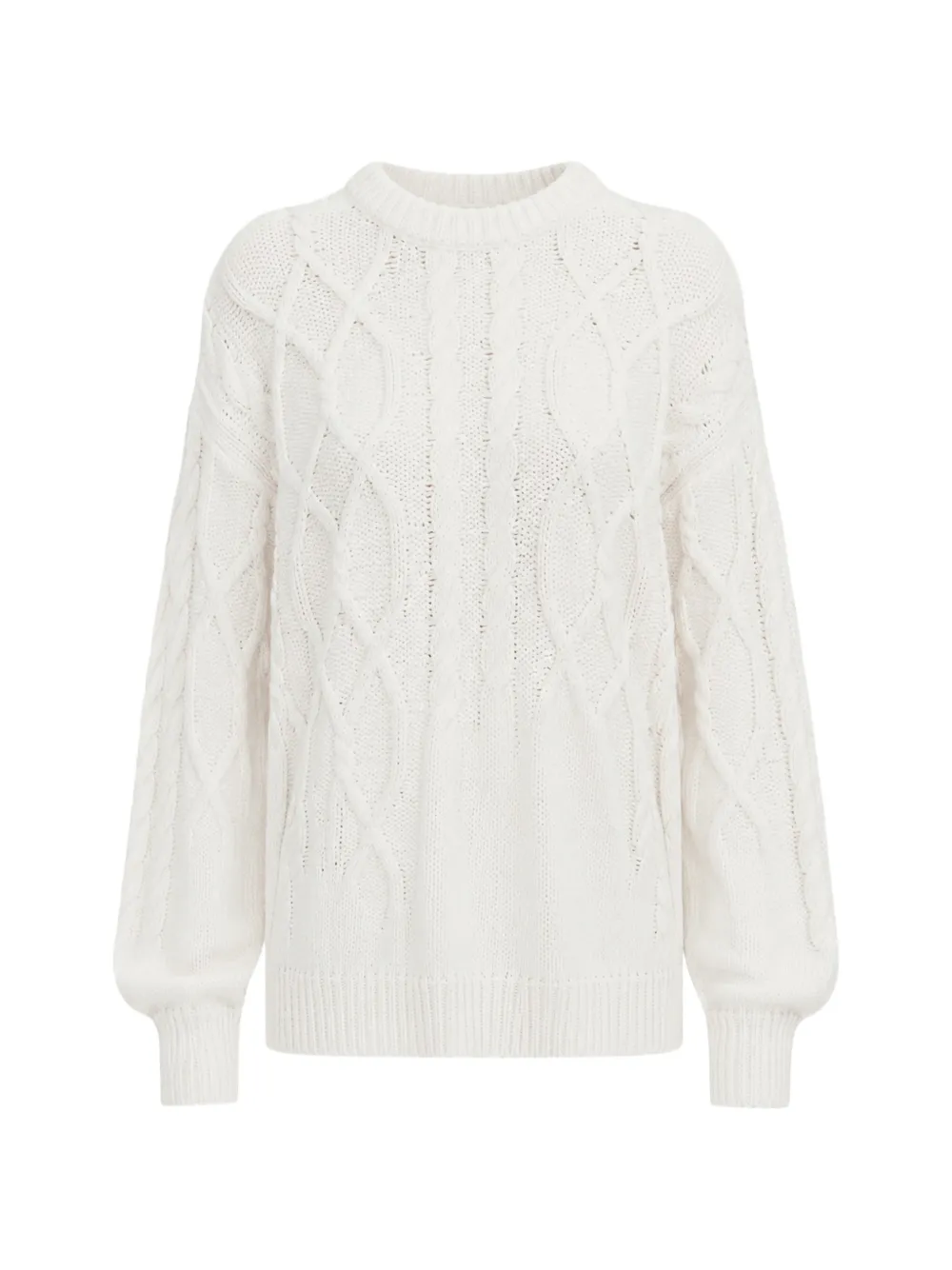 Amiya cable-knit crew-neck sweater - White