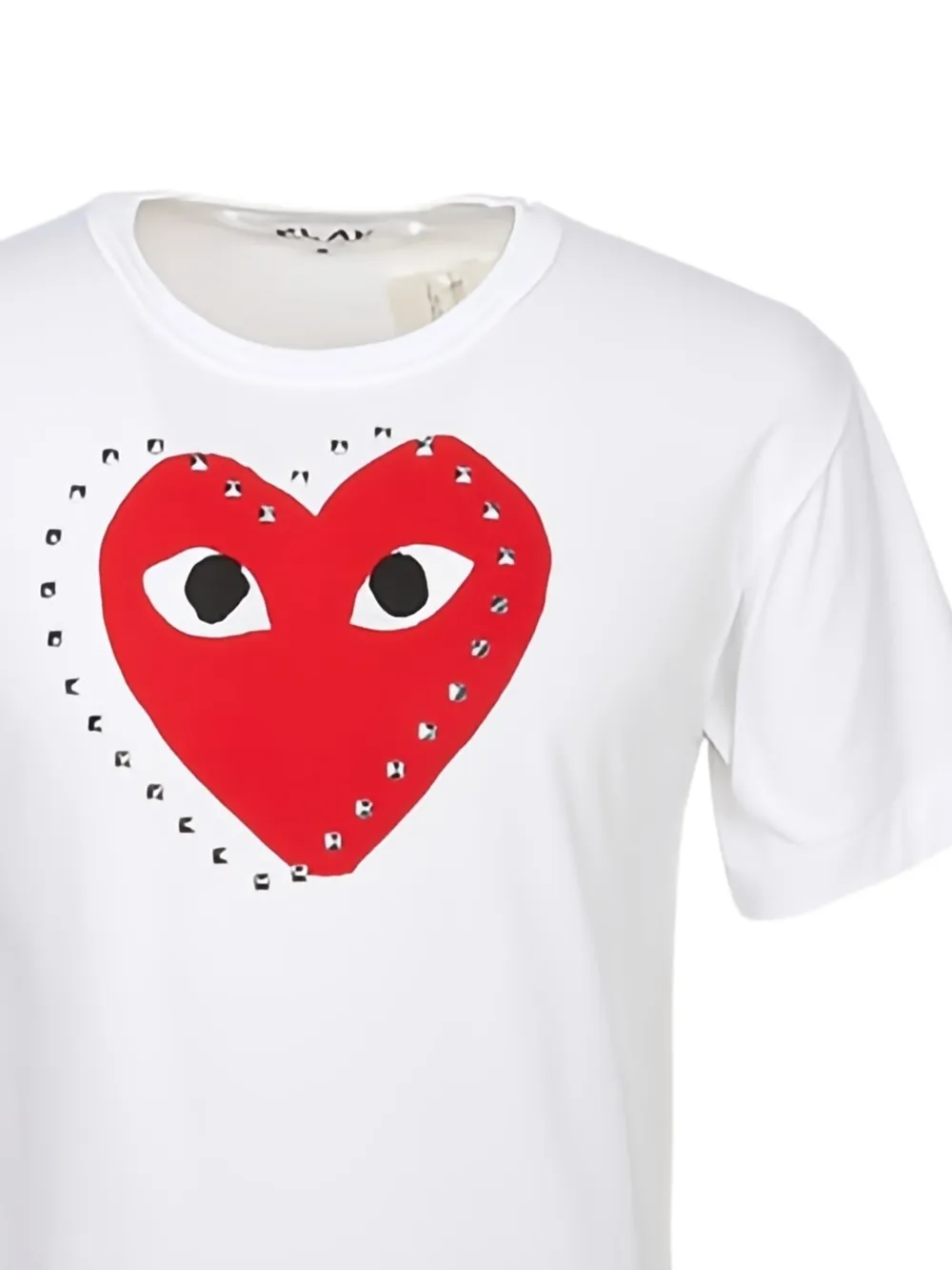 Comme Des Garçons Play Stud Print Embellished T-shirt in White, view 2