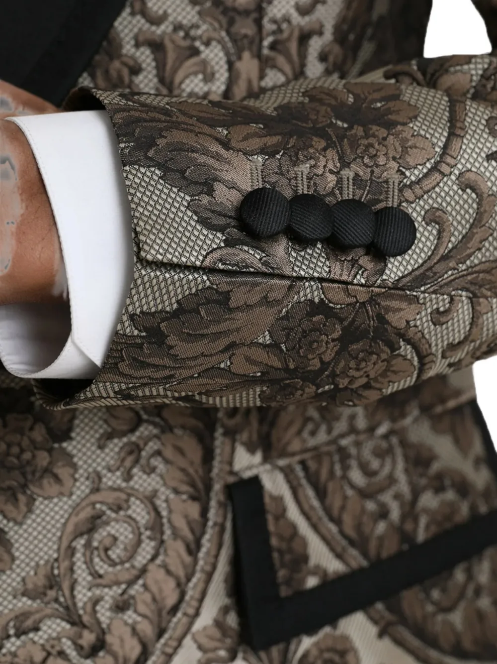 Dolce & Gabbana Driedelig pak met bloemen jacquard Bruin