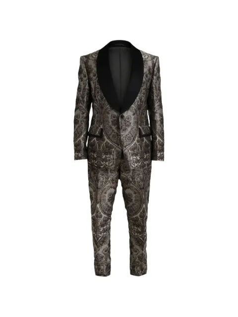Dolce & Gabbana floral-jacquard three-piece suit