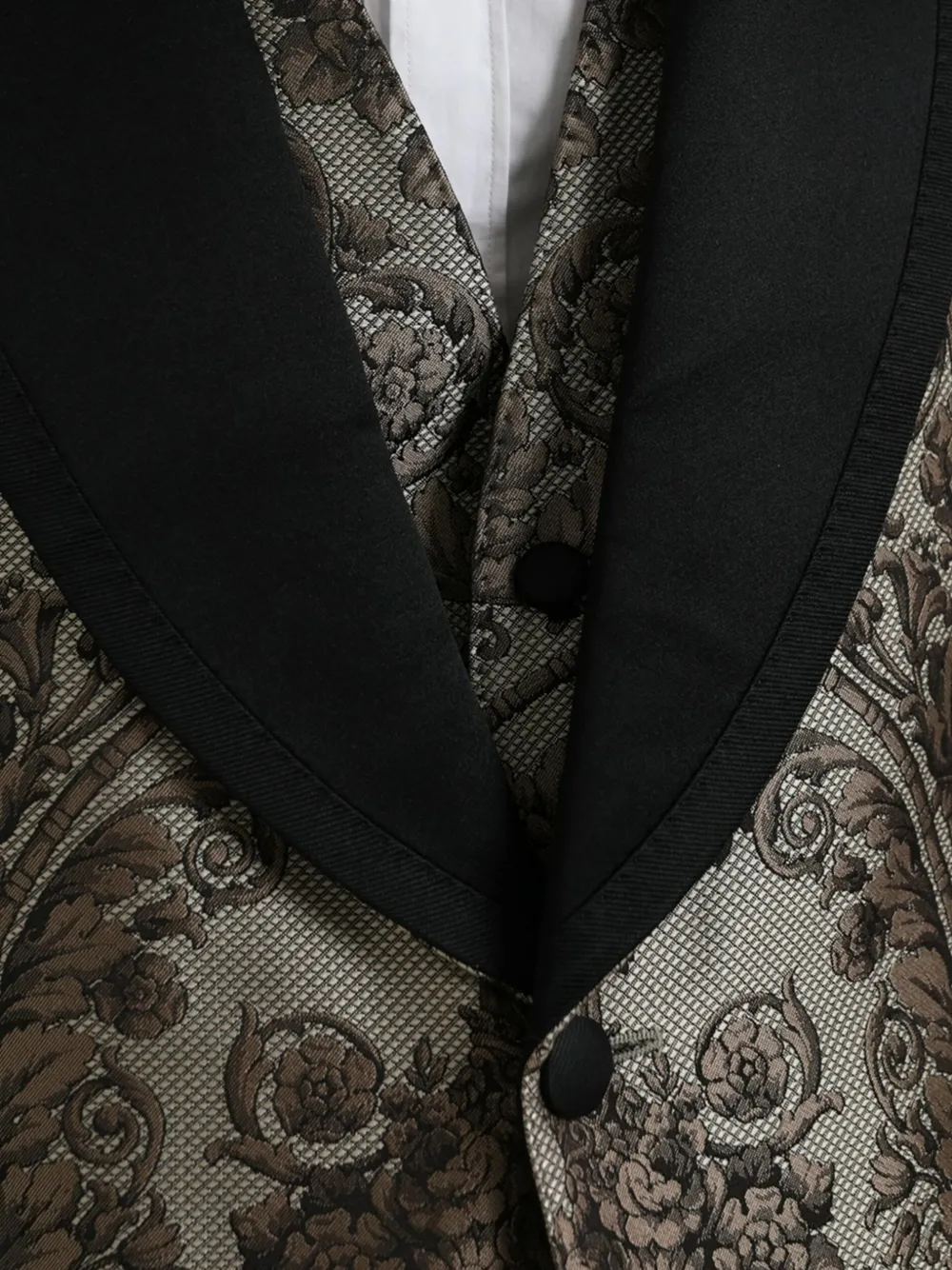 Dolce & Gabbana Driedelig pak met bloemen jacquard Bruin