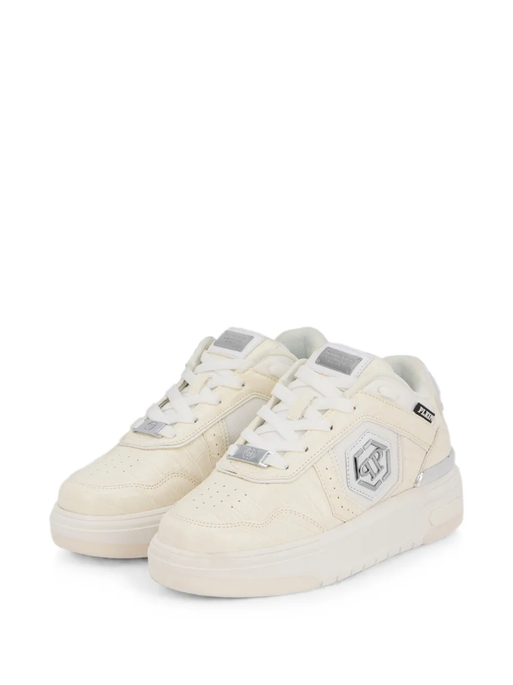 Philipp Plein SK8R crocodile-effect sneakers Beige