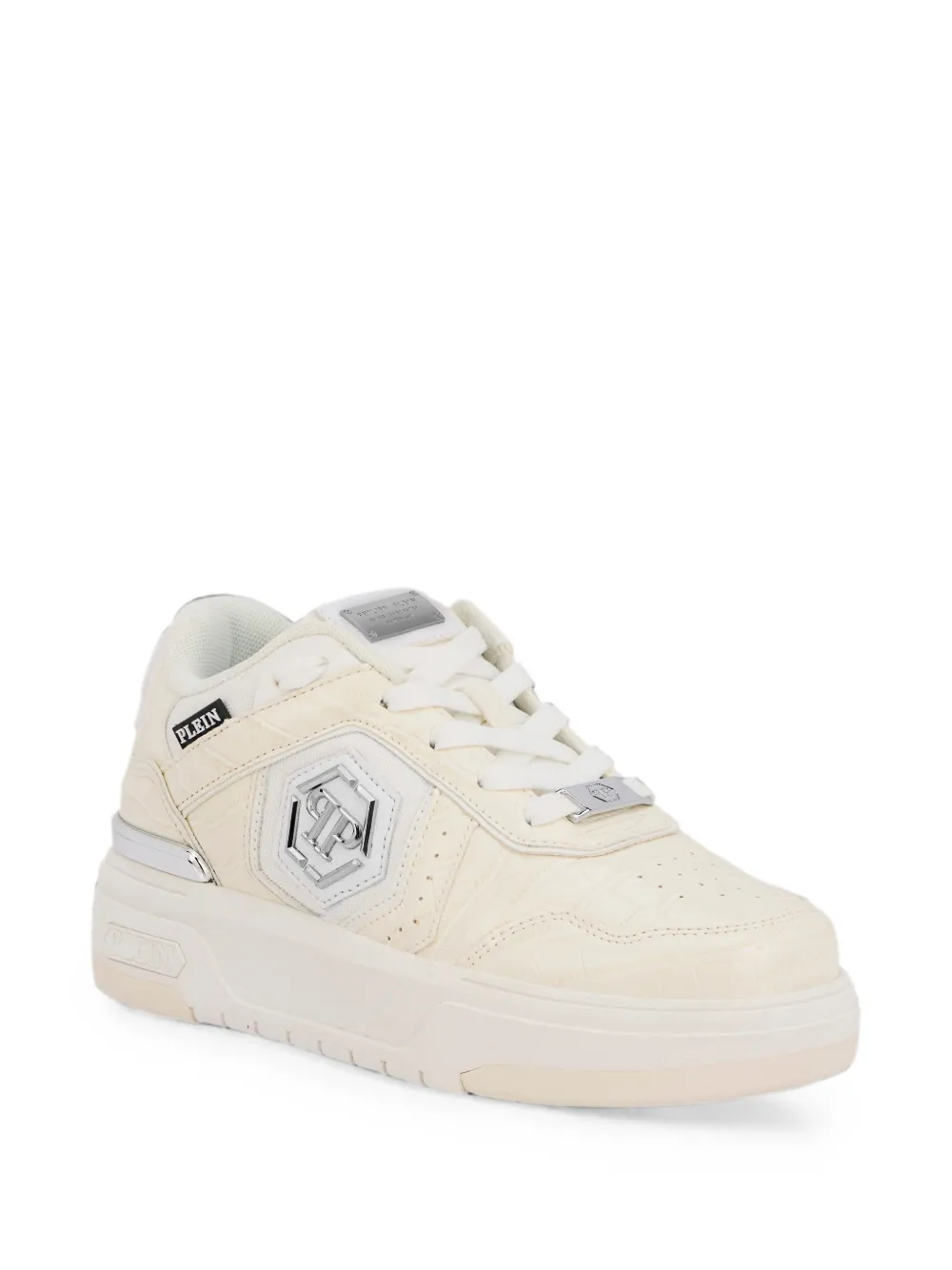 Philipp Plein SK8R crocodile-effect sneakers Beige