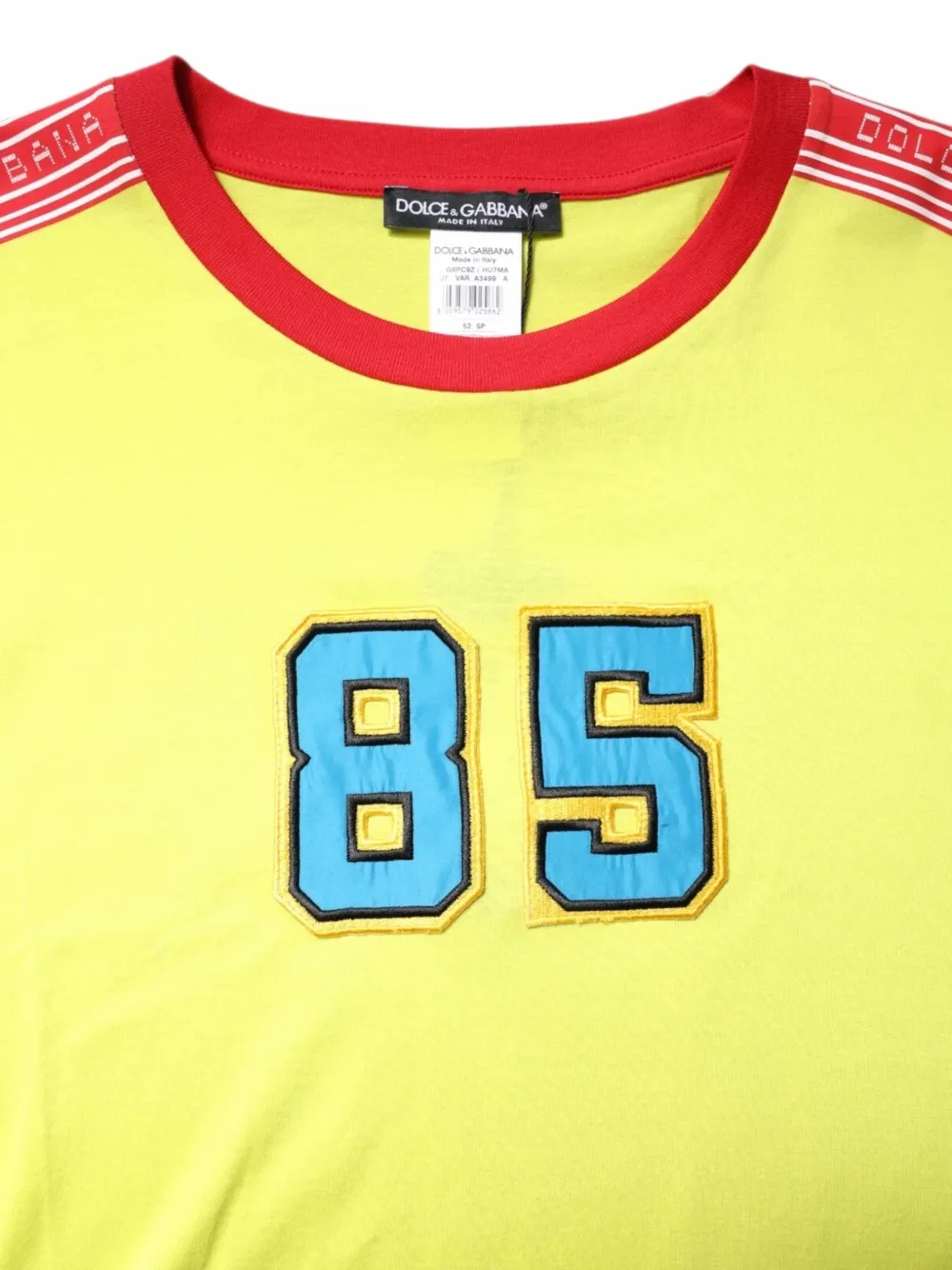 Dolce & Gabbana T-shirt met geborduurd logo Geel