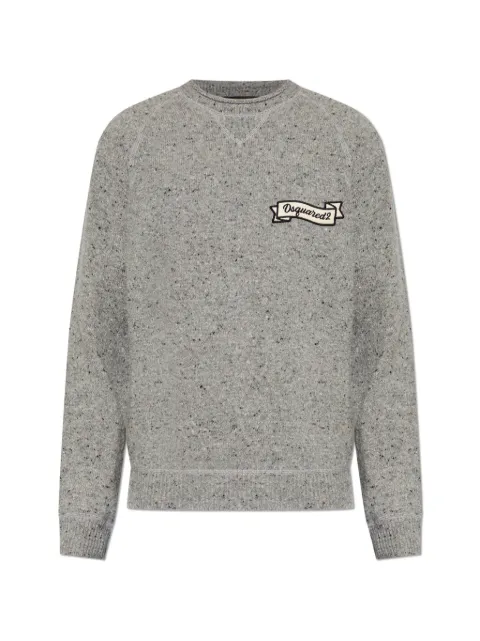 DSQUARED2 logo-patch flecked sweater