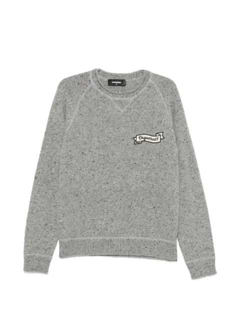 DSQUARED2 logo-patch flecked sweater