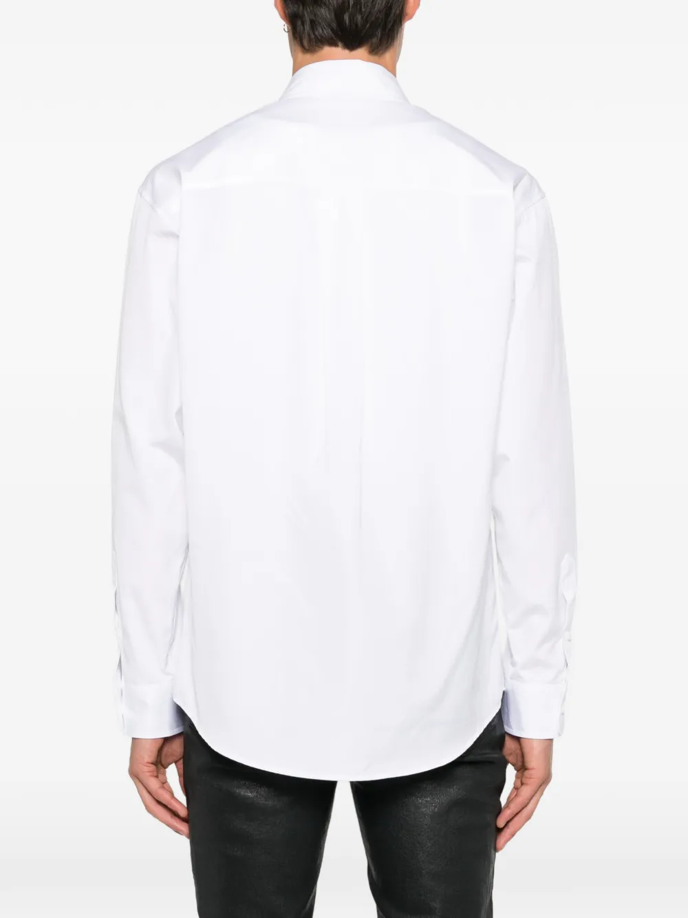 DSQUARED2 Overhemd met opgestikte zak logoprint en verlaagde schouders Wit