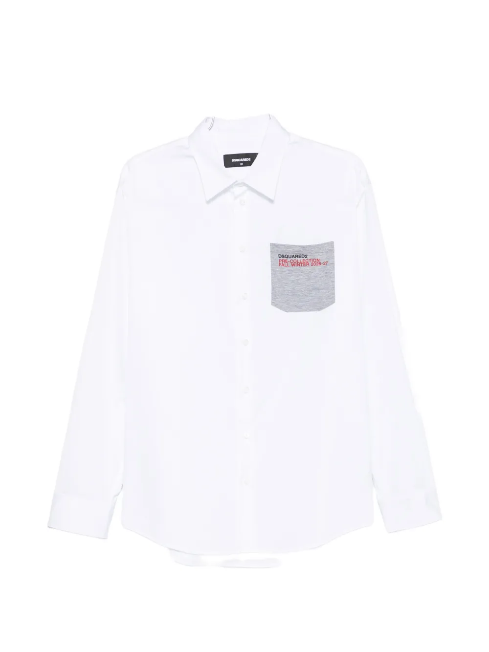 DSQUARED2 dropped-shoulder logo-print patch-pocket cotton shirt - Bianco