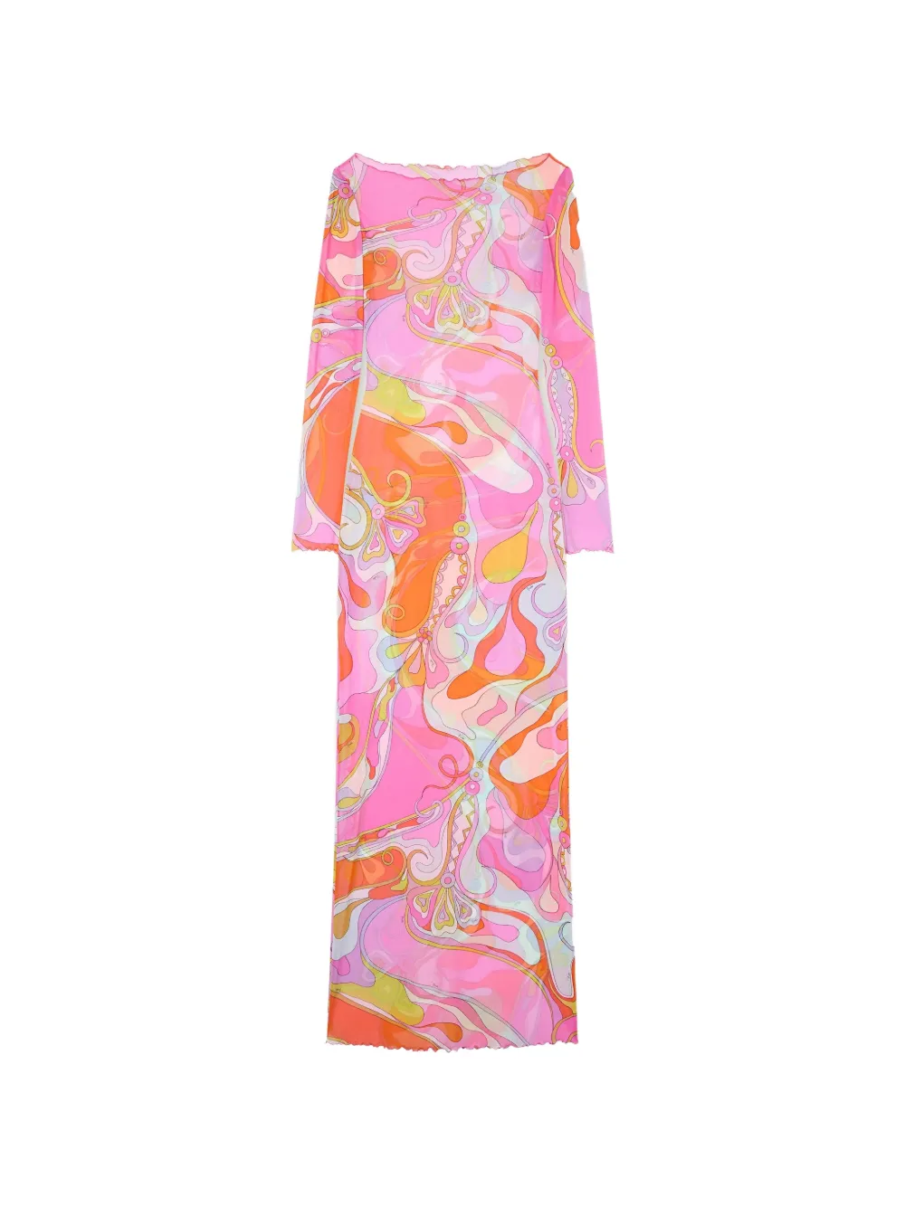 pucci orchidee silk maxi dress PUCCI Orchidee-print long-sleeve Maxi Dress | Pink