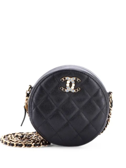 CHANEL Pre-Owned bolso de mano Coco Candy redondo de cuero caviar acolchado con cadena