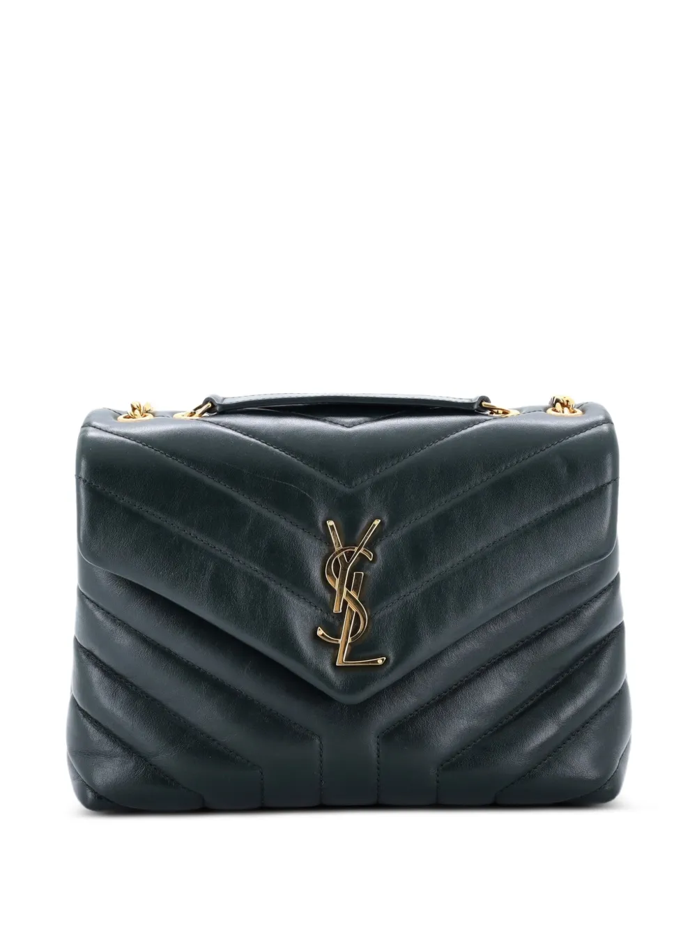 Saint Laurent Pre-Owned Loulou Matelasse Chevron Leather Small shoulder bag - Green