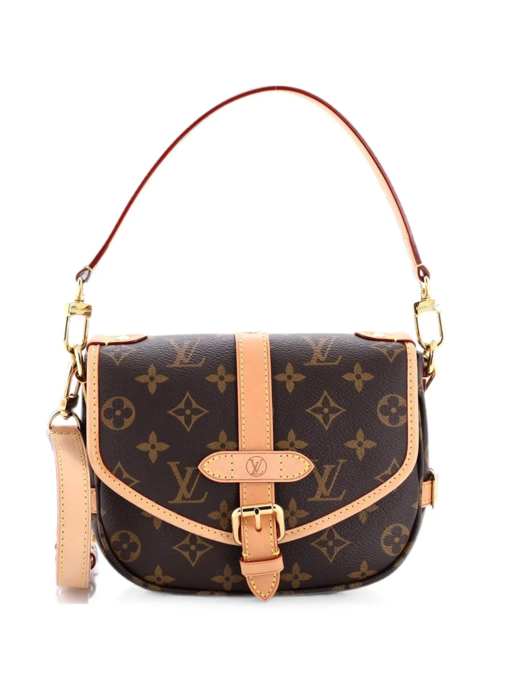 Louis Vuitton Pre-Owned Borsa a tracolla Saumur BB in tela con monogramma - Marrone