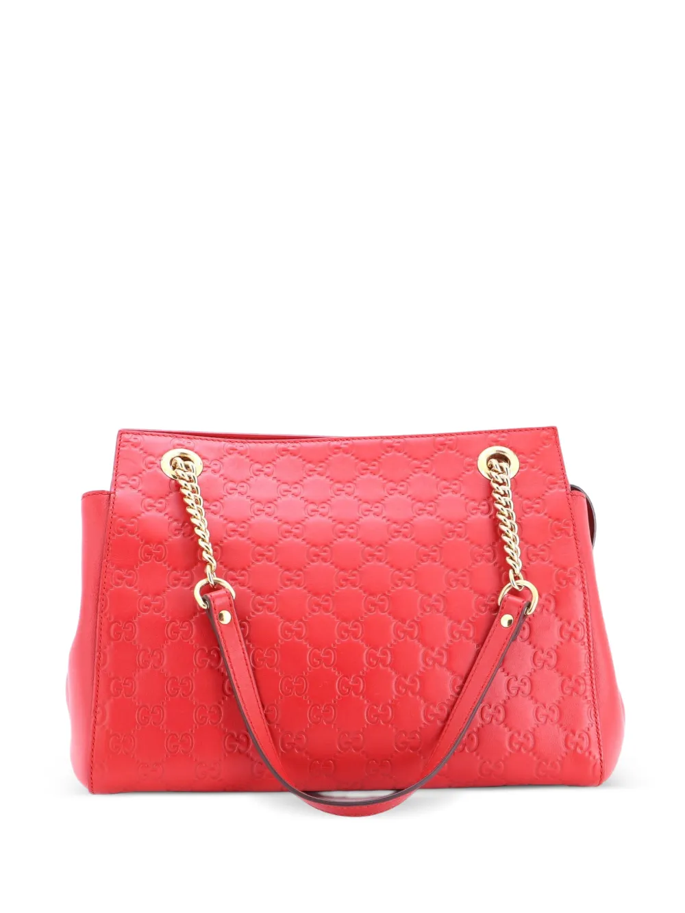 Gucci Pre-Owned Borsa a spalla Soft Signature media in pelle Guccissima - Rosso