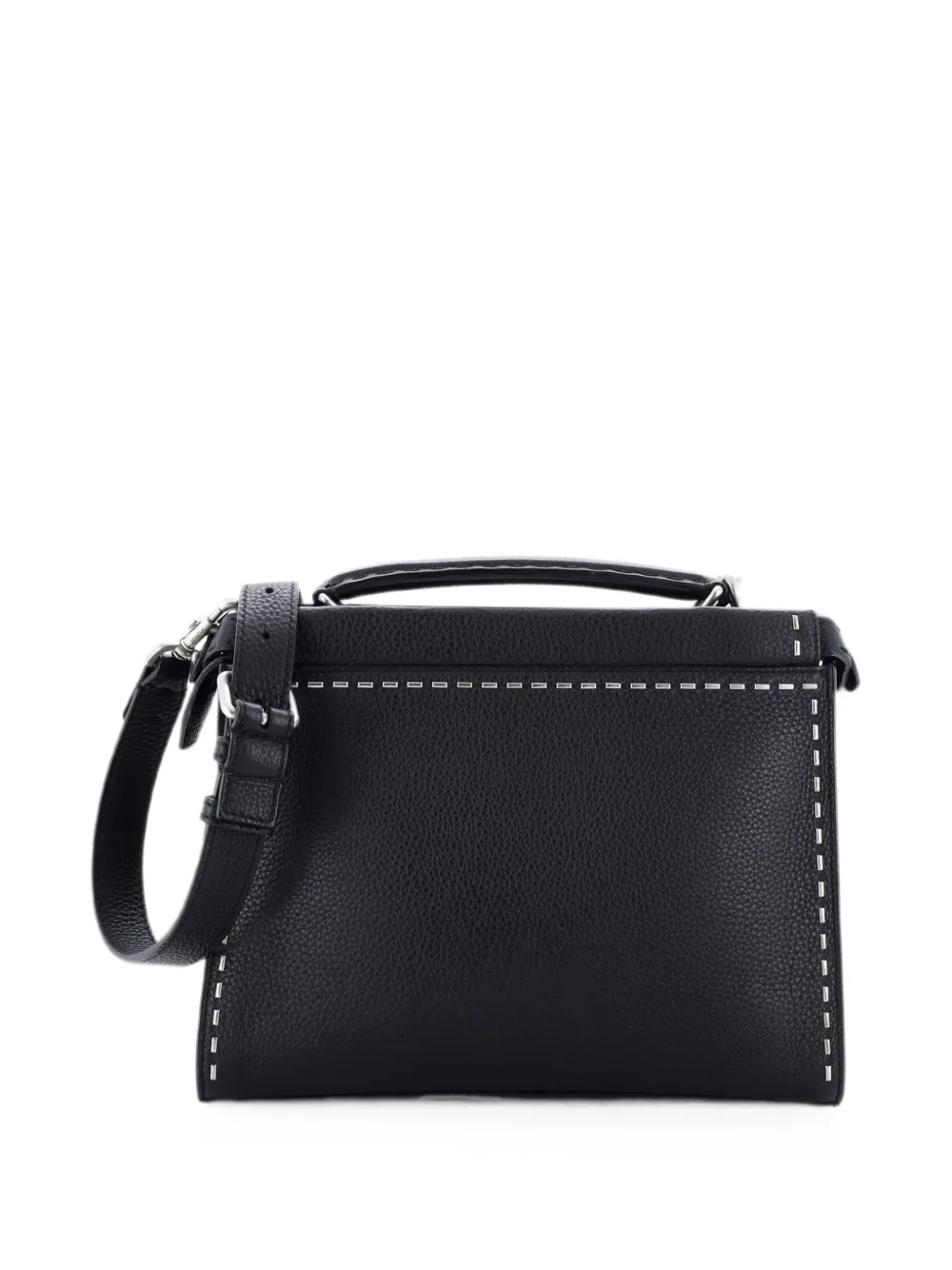 Fendi Pre-Owned Selleria Peekaboo Fit Bag Leather with Laser Cut Detail Mini shoulder bag - Black