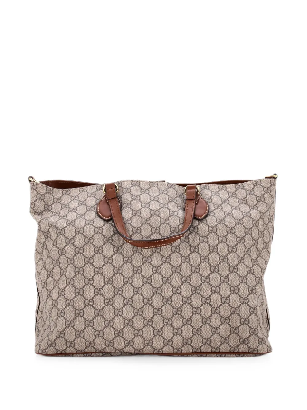 Gucci Pre-Owned Borsa tote media convertibile in tela cerata GG e pelle - Marrone