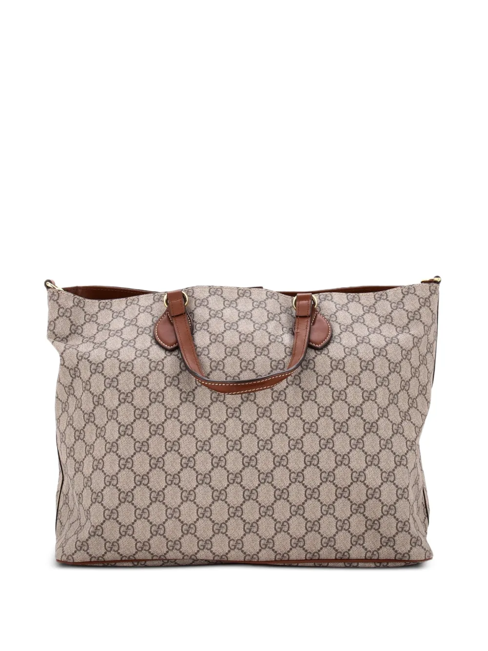 Gucci Pre-Owned Wandelbare mittelgroße GG Tote Bag aus beschichtetem Canvas und Leder - Braun