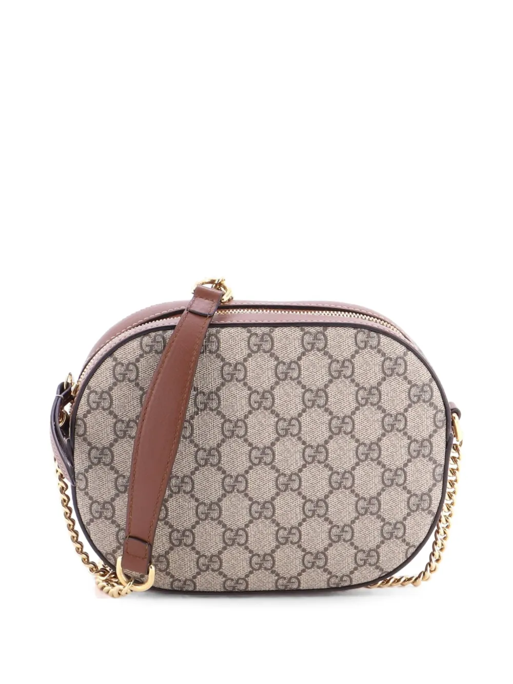 Gucci Pre-Owned Borsa a tracolla mini in tela cerata GG e pelle con catena - Marrone