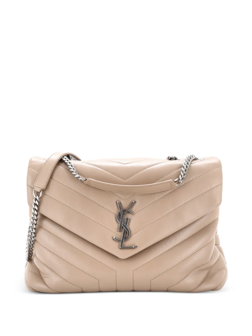Saint Laurent Pre-Owned Borsa a spalla Loulou media in pelle matelassé con motivo chevron - Toni neutri