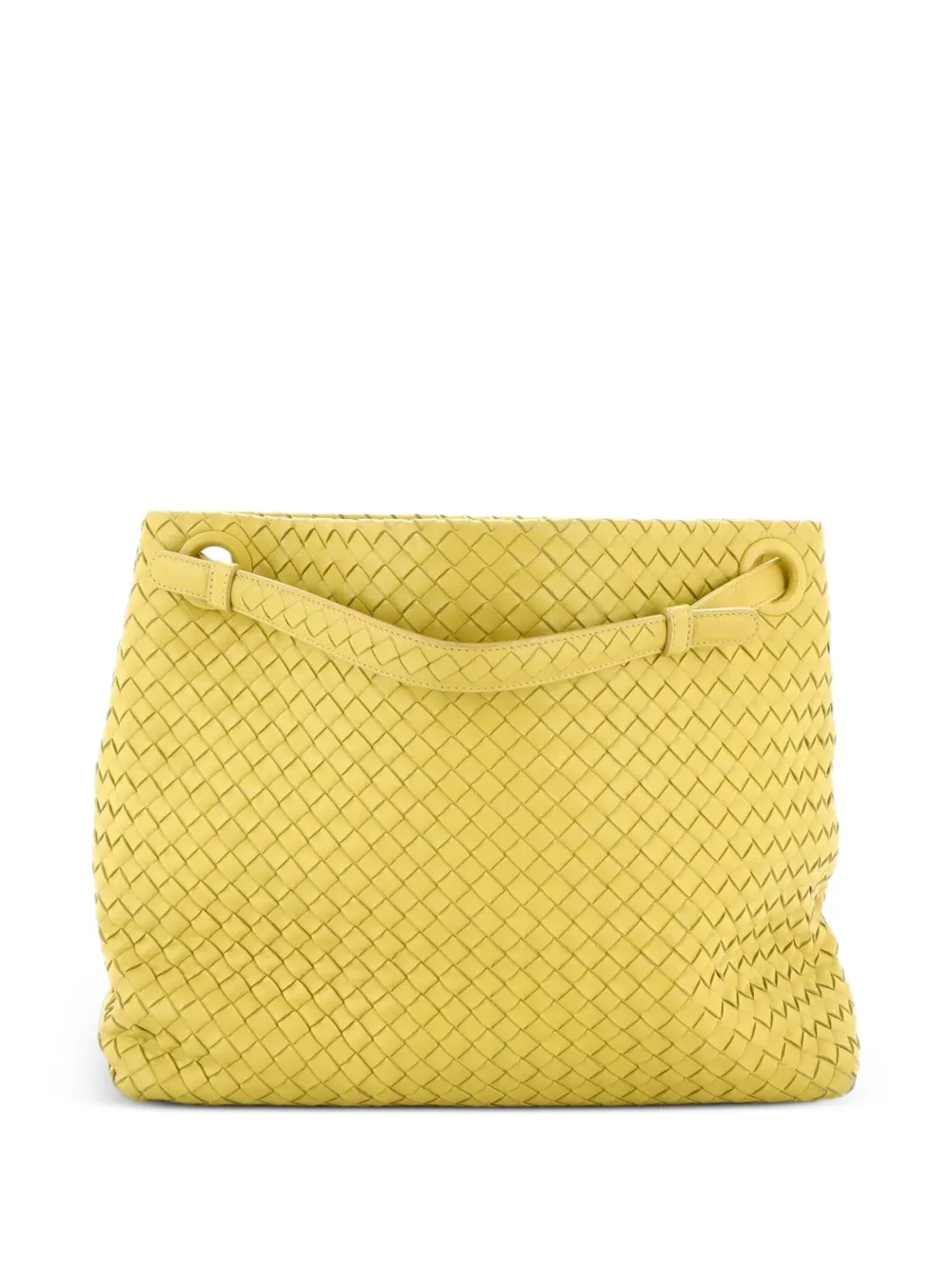 Bottega Veneta Pre-Owned Borsa tote Garda media in nappa con design Intrecciato - Giallo