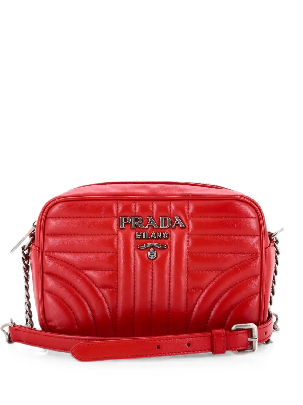 Prada Pre-Owned Borsa a tracolla Diagramme mini in pelle trapuntata - Rosso