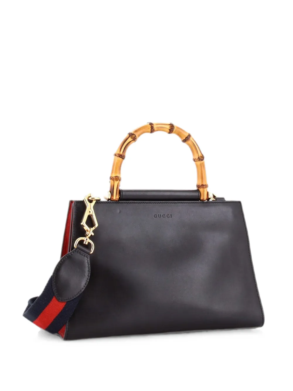 Gucci Pre-Owned Borsa a tracolla Nymphaea piccola in pelle con manico - Nero