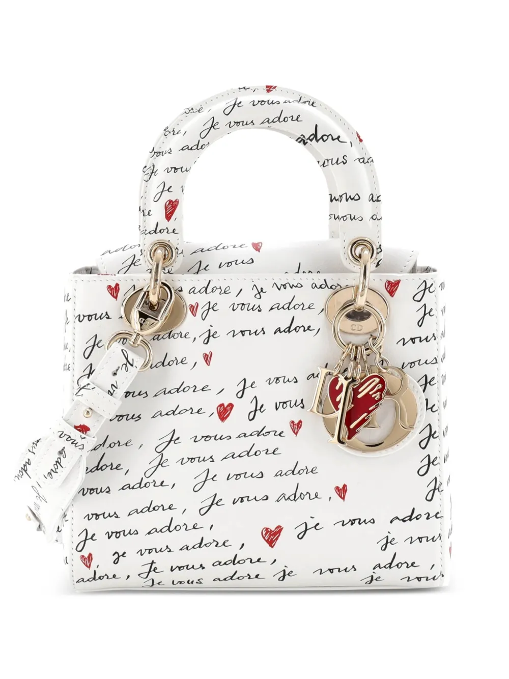 Christian Dior Pre-Owned Borsa a tracolla My ABCDior Lady Dior piccola in pelle con stampa - Bianco