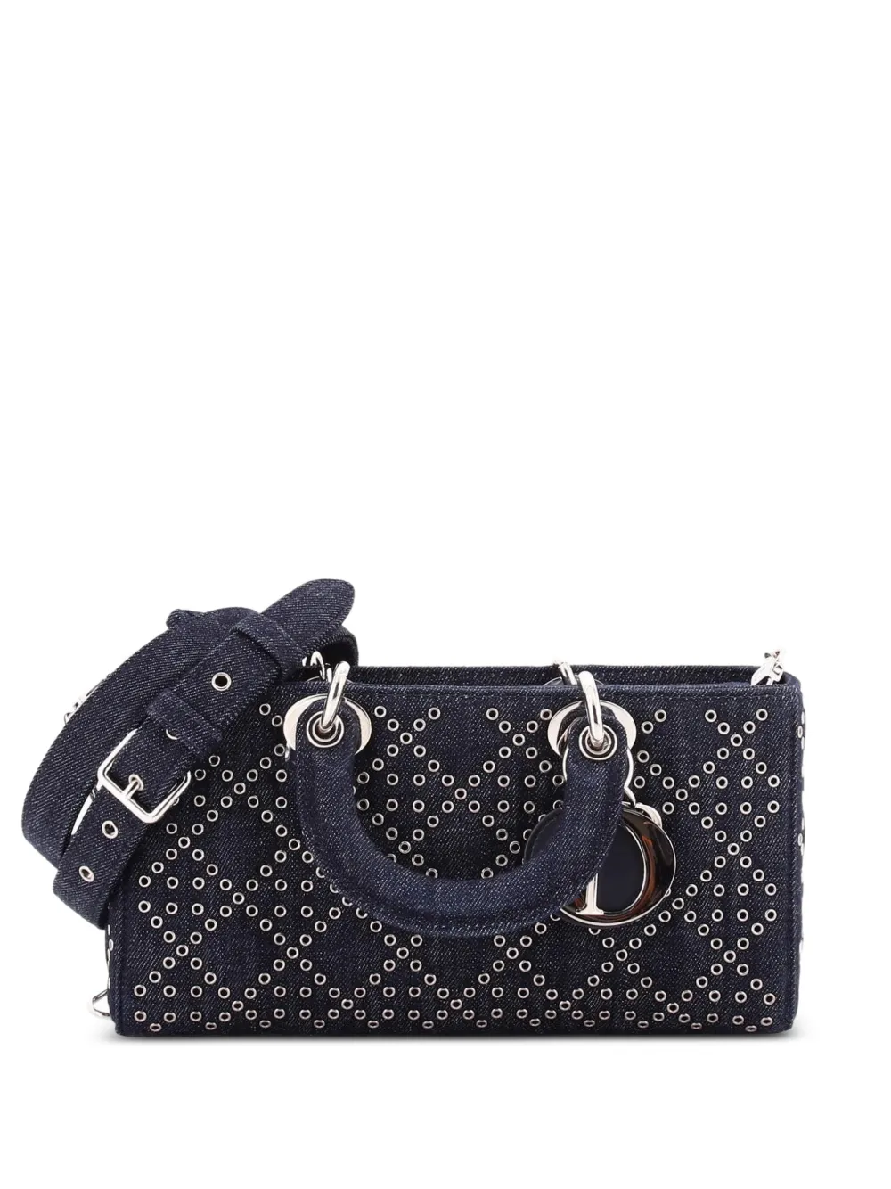 Christian Dior Pre-Owned Lady D-Joy Bag Macrocannage Quilt Denim Medium satchel - Blue