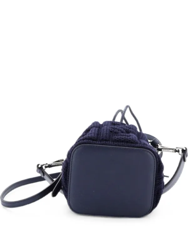 Fendi Pre-Owned モン トレゾール ズッカ ニット ウィズ レザー ミニ 