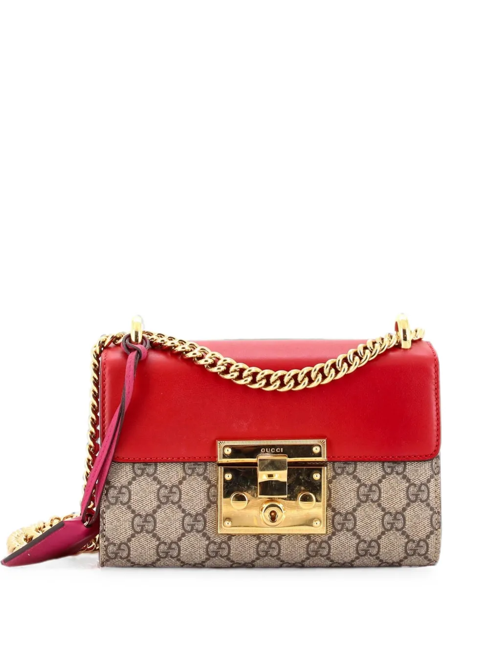 Gucci Pre-Owned Borsa a tracolla Padlock piccola in tela cerata GG e pelle - Rosso
