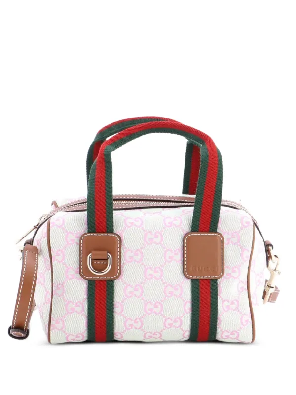 Gucci Pre-Owned ウェブ ボストン バッグ GGキャンバス ミニ ボストン
