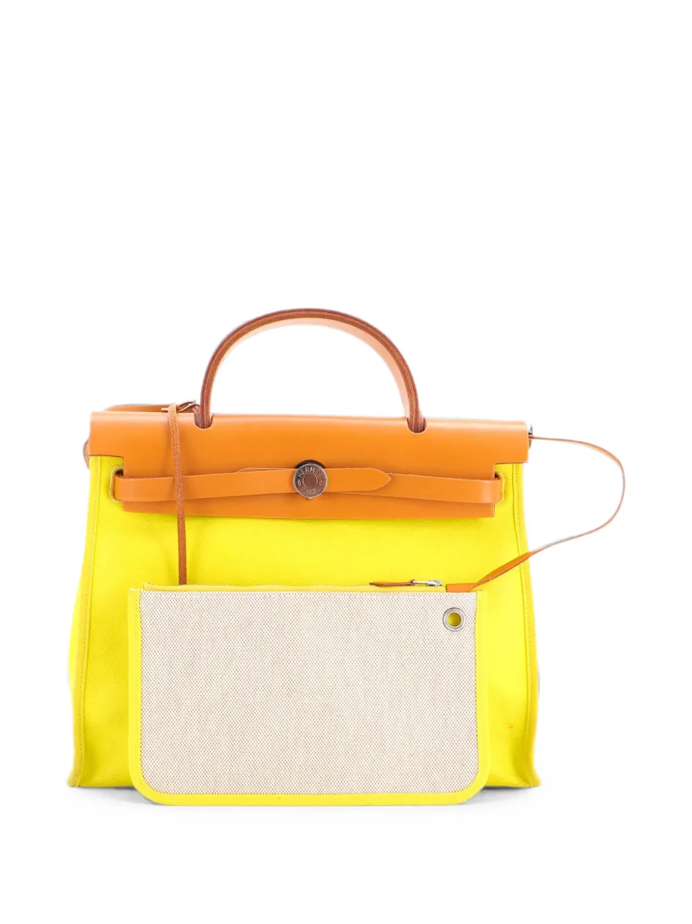 Hermès Pre-Owned Borsa a spalla Herbag Zip Berline Vache in tela e pelle 31 - Giallo