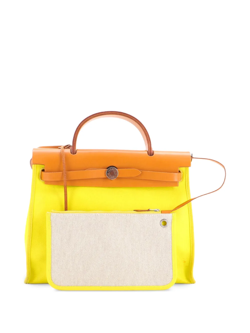 Hermès Pre-Owned Borsa a spalla Herbag Zip Berline Vache in tela e pelle 31 - Giallo