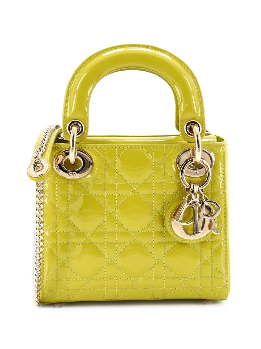 Christian Dior Pre-Owned Lady Dior Cannage Mini-Tasche - Gelb
