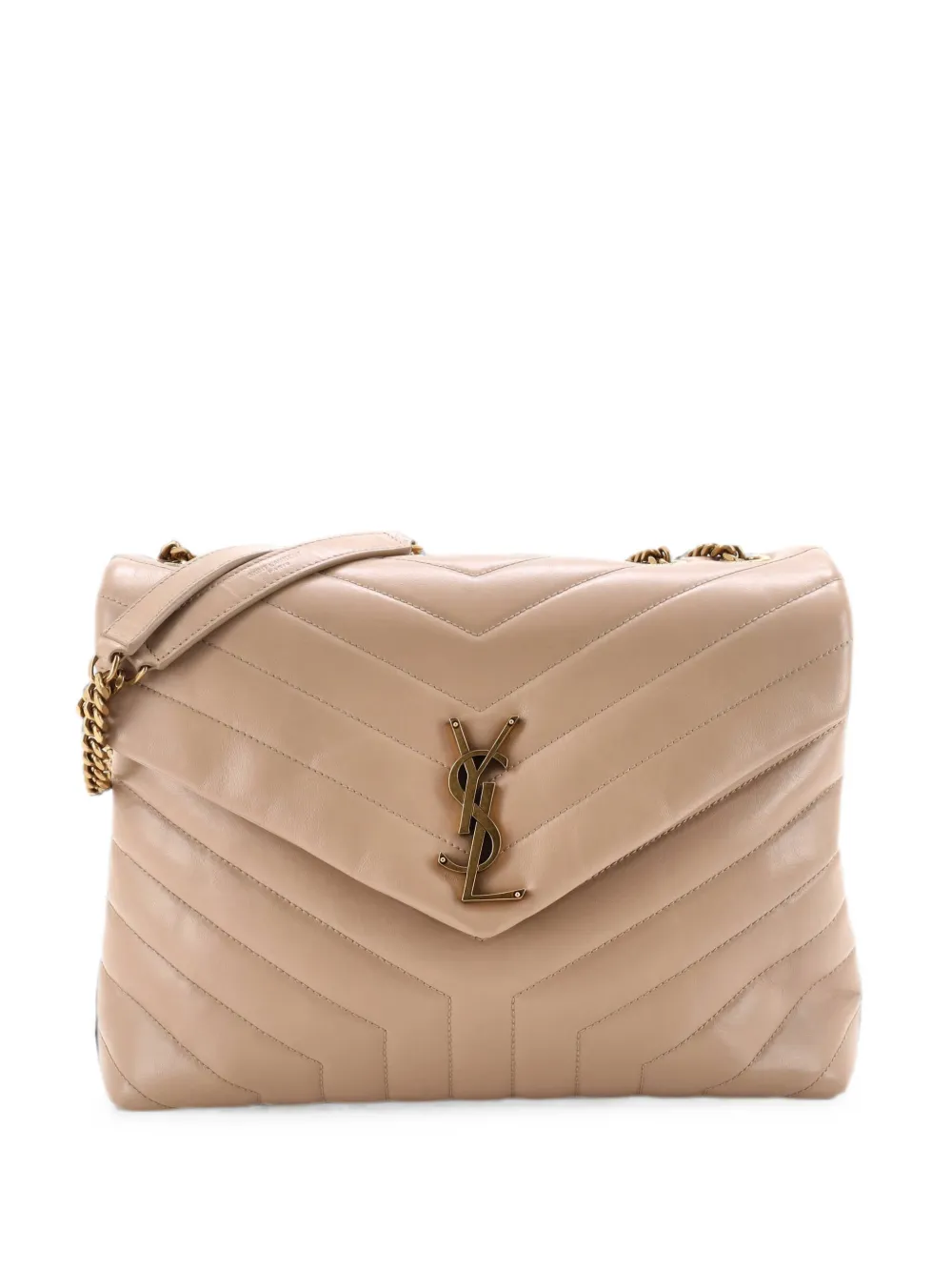 Saint Laurent Pre-Owned Kleine Loulou Matelasse Chevron Schultertasche - Nude