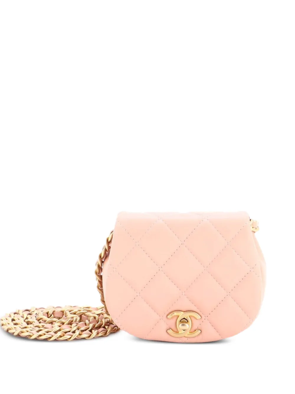 CHANEL Pre-Owned Clutch Coco Mail mini in pelle di vitello trapuntata con catena - Rosa