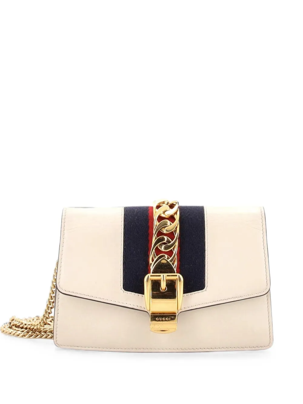 Gucci Pre-Owned Borsa a tracolla Sylvie super mini in pelle con catena - Toni neutri