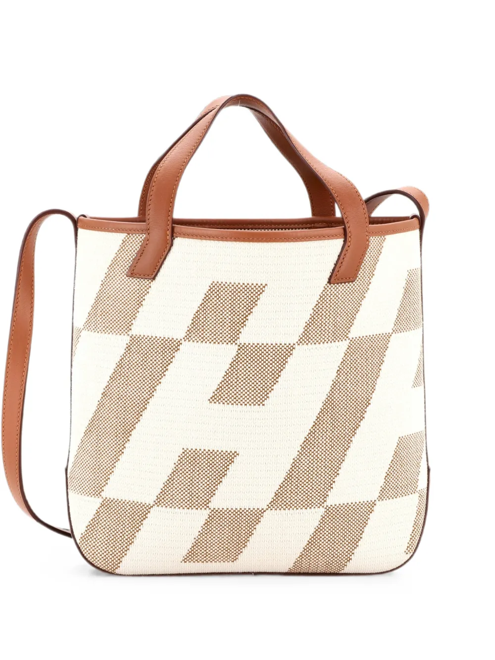Hermès Pre-Owned Borsa a spalla Cabas H en Biais 27 in tela e pelle - Marrone