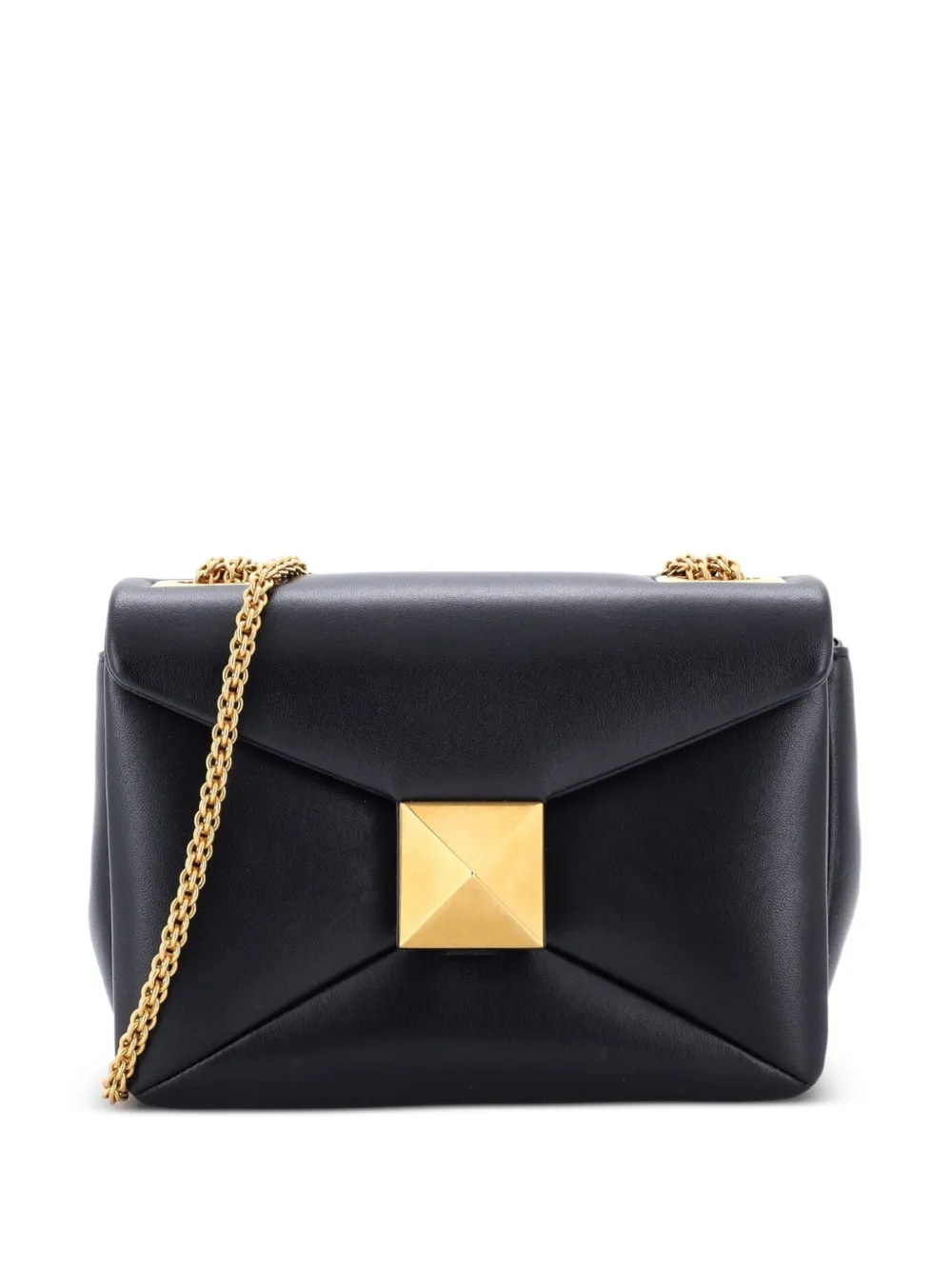 Valentino Garavani Pre-Owned Borsa a spalla One Stud piccola in pelle con catena e battente - Nero